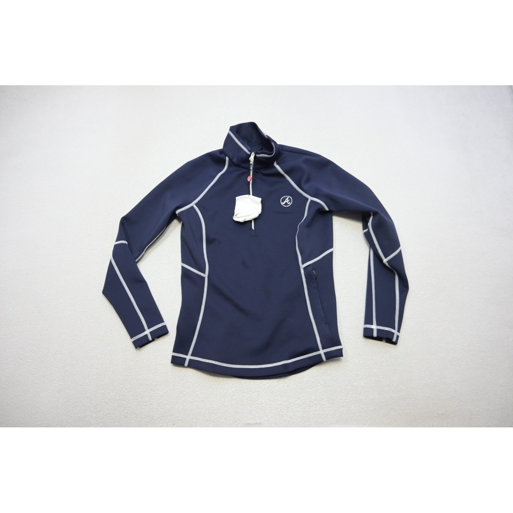 Sunice Pullover Jacket Womens Small‎ Navy Blue Quarter Zip Contrast Stitch NWT